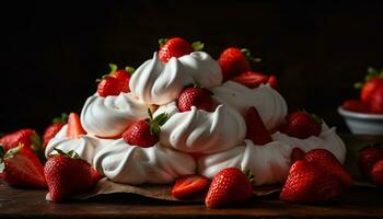 freschezza e dolcezza di frutta su un' fatti in casa buongustaio dolce generato di ai foto