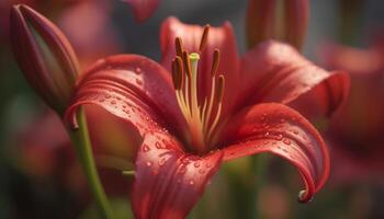 un' vivace mazzo di fiori, in mostra natura bellezza nel estate generato di ai foto