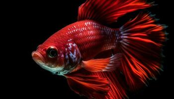 colorato pesce nuoto nel un' cisterna, visualizzazione bellezza nel natura generato di ai foto