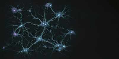 neuronale Rete con elettrico attività di neurone cellule generativo ai foto