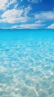 tropicale spiaggia con bianca sabbia e turchese mare acqua ai generato foto