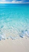 tropicale spiaggia con bianca sabbia e turchese mare acqua ai generato foto