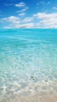 tropicale spiaggia con bianca sabbia e turchese mare acqua ai generato foto