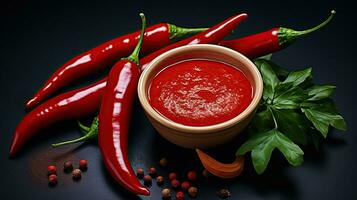 rosso Pepe. rosso caldo Pepe e stagionatura. amaro e speziato rosso Pepe salsa. foto