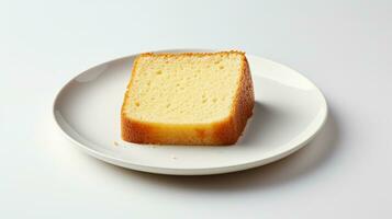 foto di libbra torta su bianca piatto. generativo ai