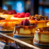 appena al forno torta di formaggio con lampone e fragola decorazione su un' piatto generato di ai foto