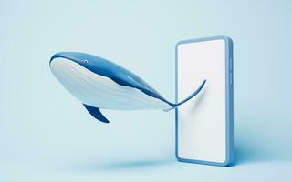 balena e mobile Telefono, 3d resa. foto
