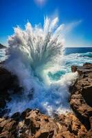 oceano onde schianto contro il riva foto