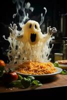 un spettro effrayant apparato dans une terrificante Photographie de cucina foto