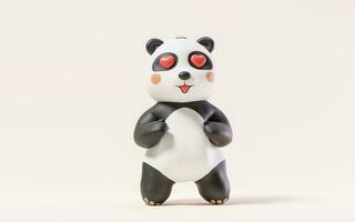 panda con cartone animato stile, 3d resa. foto