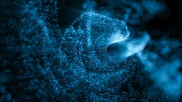 astratto blu onda particelle, 3d resa. foto