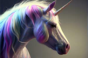 realistico arcobaleno unicorno. ai generato. foto