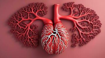 3d illustrazione modello di il umano organo sistema, anatomia, nervoso, circolatorio, digestivo, escretore, urinario e osso sistemi. medico formazione scolastica concetto, generativo ai illustrazione foto