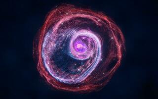 colorato nebulosa con densità raggiante particelle, 3d resa. foto