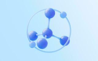 molecola con bicchiere Materiale, 3d resa. foto