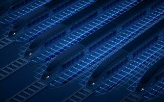 digitale alto velocità ferrovia proiettile treno, 3d resa. foto