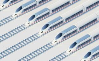 bianca alto velocità ferrovia proiettile treno, 3d resa. foto