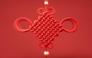 Cinese nodo con orientale antico stile, 3d resa. foto
