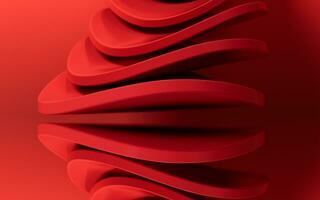 astratto rosso curva geometria sfondo, 3d resa. foto