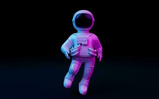 astronauta con fantastico luci, 3d resa. foto