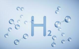idrogeno e molecole, 3d resa. foto