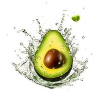 avocado con acqua spruzzata. ai generetivo foto