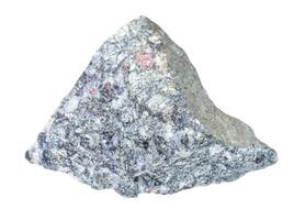 pezzo di crudo stibnite antimonite roccia isolato foto