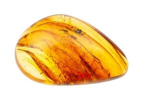 lucidato ambra gemma con inclusioni isolato foto