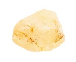 lanciato giallo calcite pietra isolato su bianca foto