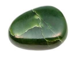 lucidato nefrite verde giada gemma pietra isolato foto