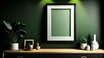 gratuito foto buio moderno nuovo immagine telaio su parete manifesto telaio modello ai generato