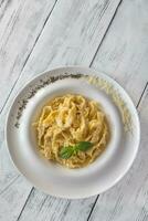 porzione di fettuccine Alfredo foto