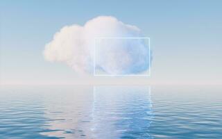 nube e acqua superficie, 3d resa. foto
