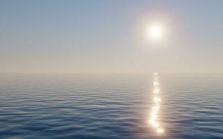 luce del sole e acqua superficie, 3d resa. foto