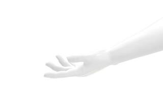 mano scultura con bianca sfondo, 3d resa. foto