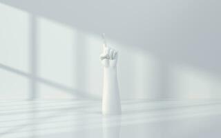 mano scultura con bianca sfondo, 3d resa. foto