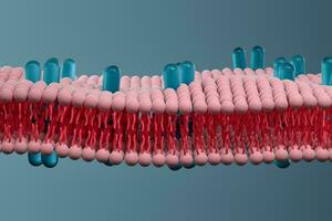 cellula membrana e biologia, biologico concetto, 3d resa. foto