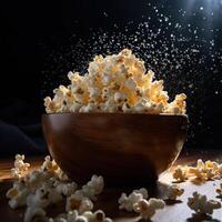 realistico foto di Popcorn. avvicinamento cibo fotografia. ai generato