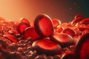 rosso sangue cellule. creare ai foto