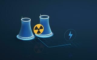 il concetto di nucleare energia, 3d resa. foto