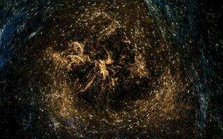 raggiante particelle con ondulato modello, magico galassia, 3d resa. foto