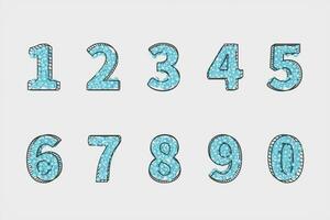 3d cartone animato numeri di zero per nove, 3d resa. foto