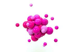 rosa sfere raccogliere insieme, 3d resa. foto