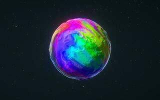 colorato sfera con nero sfondo, 3d resa. foto