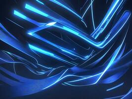 astratto sfondo con blu raggiante neon in movimento alto velocità onda Linee. generativo ai foto