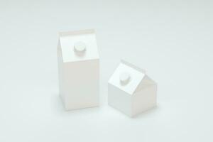 vuoto latte scatola con bianca sfondo, 3d resa. foto