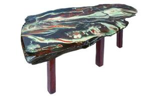 tavolo in legno fatto a mano con resina epossidica top coat foto
