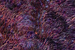 in crescita ondulato particelle, astratto colore sfondo, 3d resa. foto