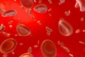 sangue e rosso sangue cellule,astratte concezione, vita e salute,3d resa. foto