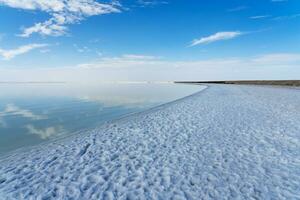 il soluzione salina lago spiaggia, naturale lago sfondo. foto